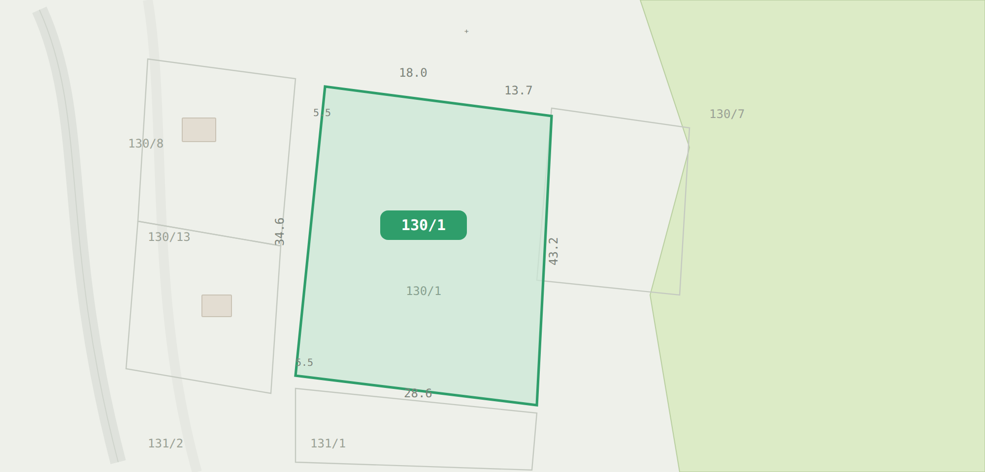 Katastrální mapa parcely